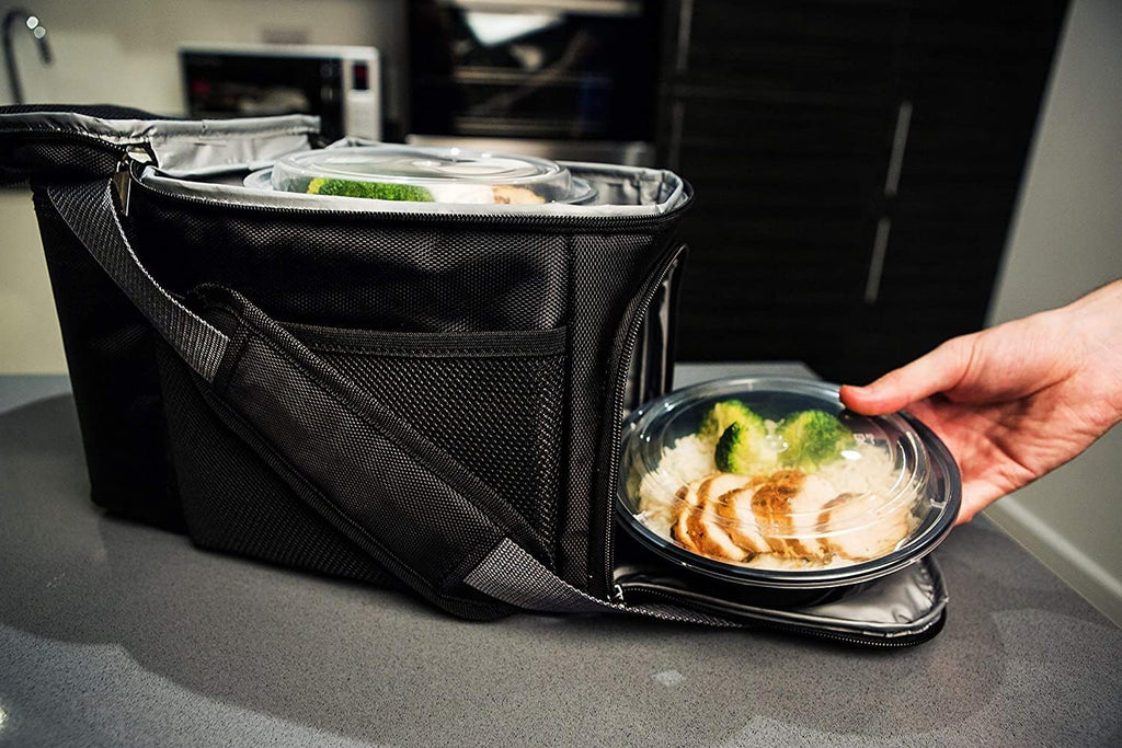 [30 Pieces] 1-Compartment Meal Preparation Tray with Lid - Containers Reusable, Microwave Safe, Dishwasher Safe - Meal Tray Lunch Box Airtight Lid Closure
