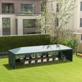 9 x 3 Metre Garden Gazebo with Removable Walls - Green Steel Frame-1