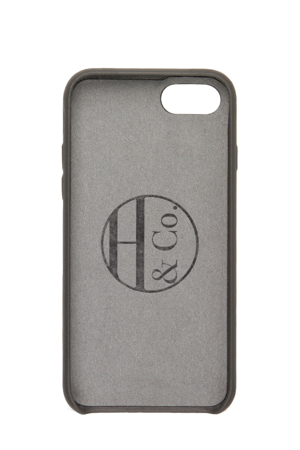iPhone 7/8 Case, Grey Leather-1