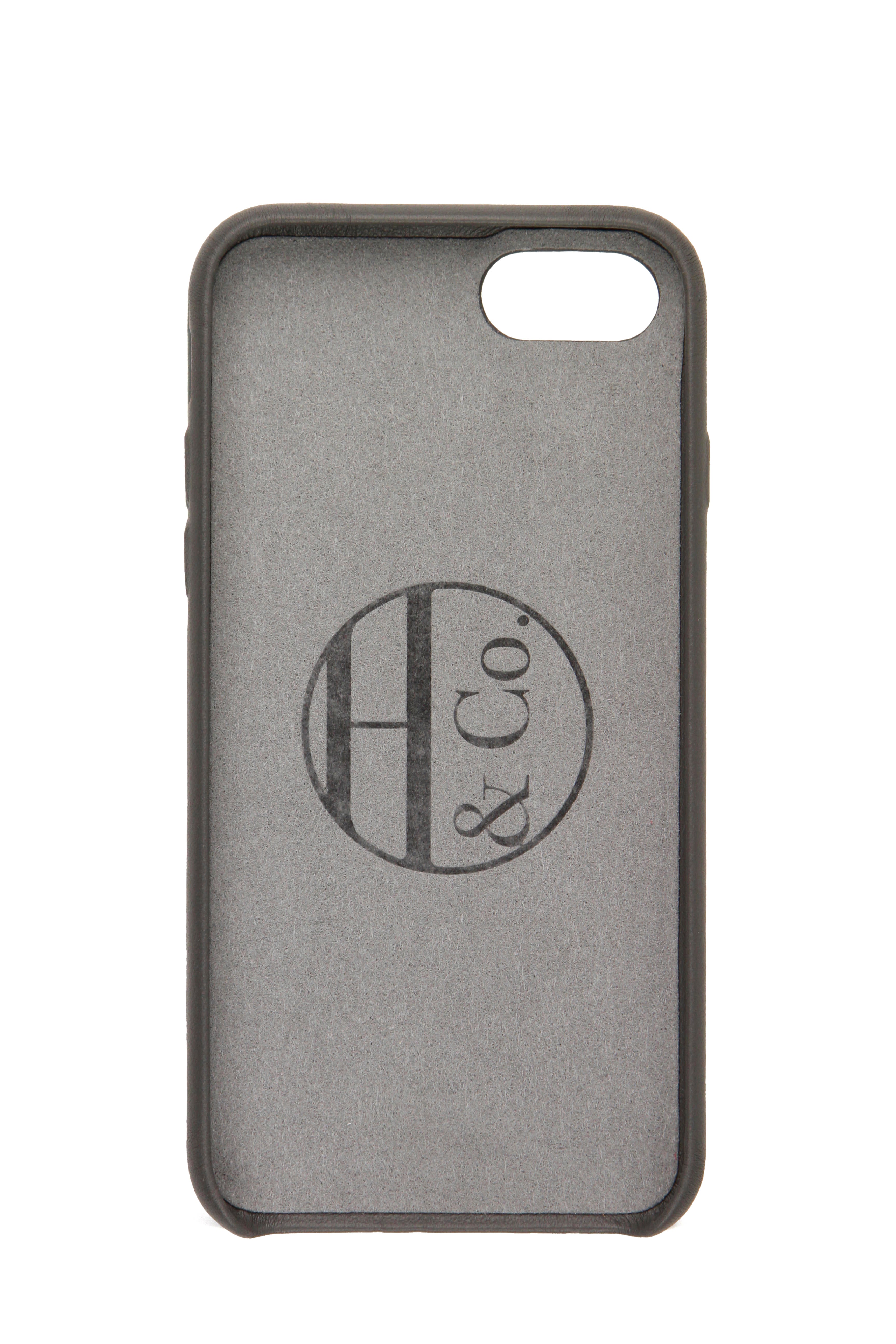 iPhone 7/8 Case, Grey Leather-1