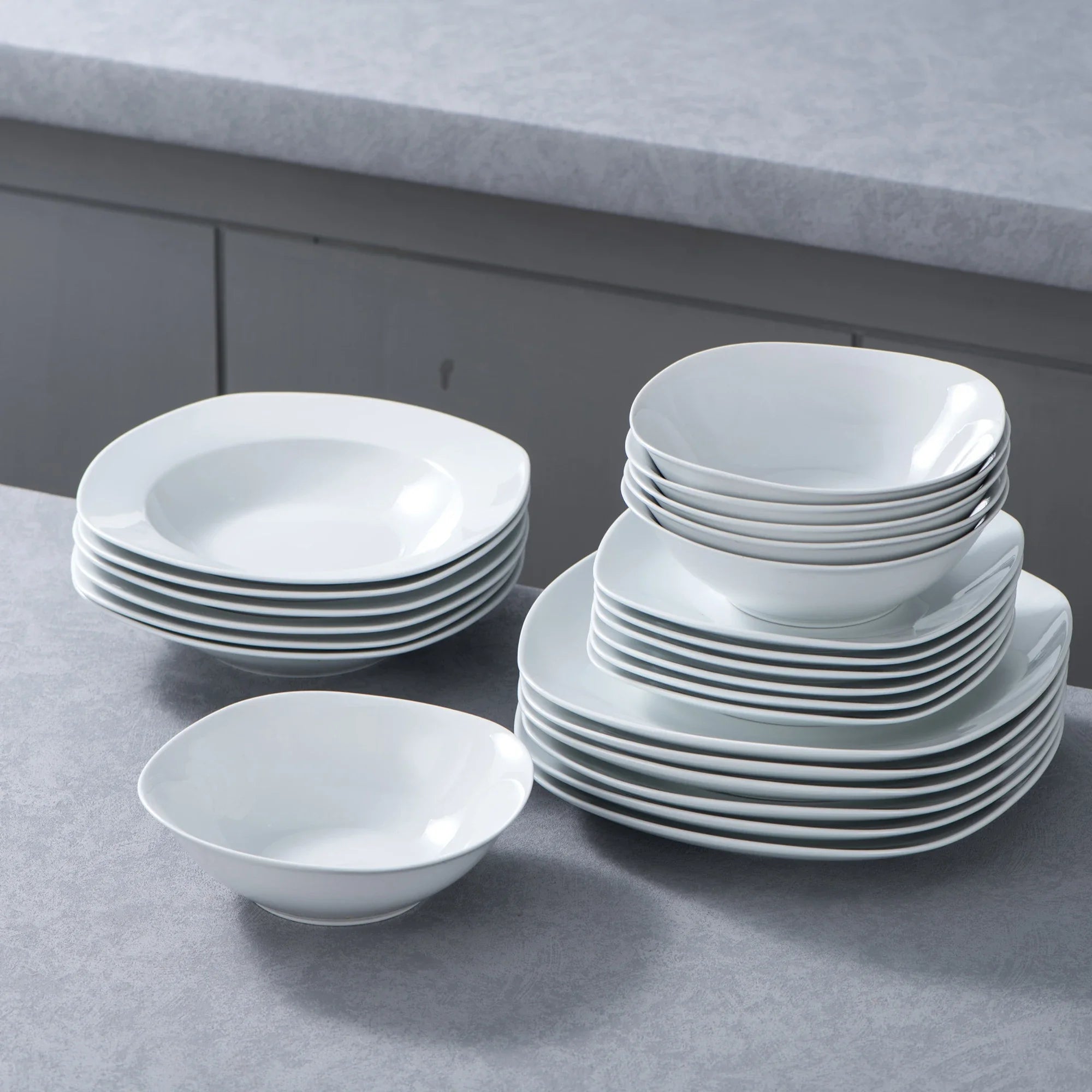 MALACASA 24/48-Piece Ceramic Porcelain Dinnerware Set
