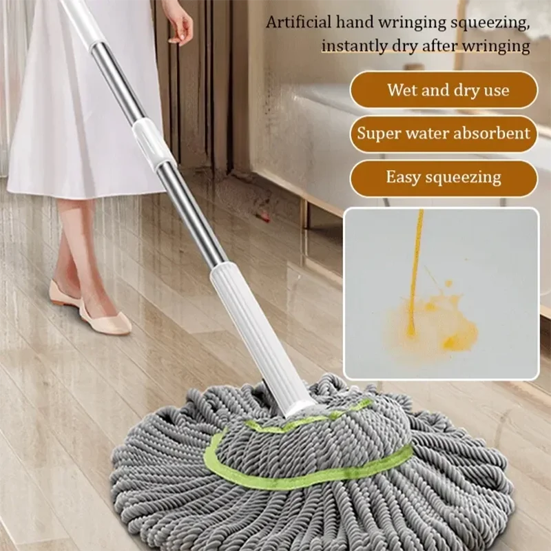 Self-Wringing Hands-Free Floor Cleaning Mop