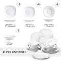 MALACASA 24/48-Piece Ceramic Porcelain Dinnerware Set