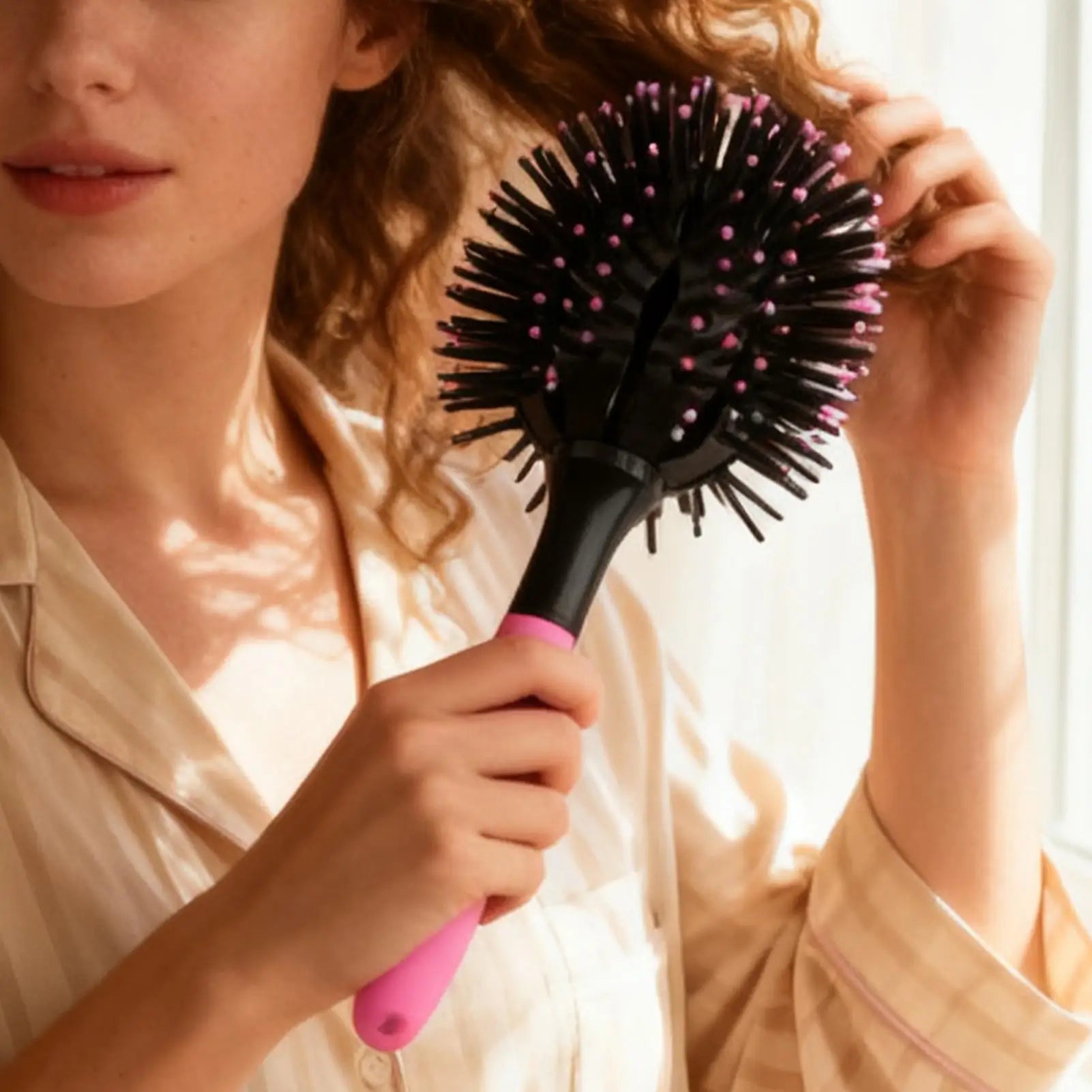 Portable Gentle Curly Hair Smoothing Brush for All