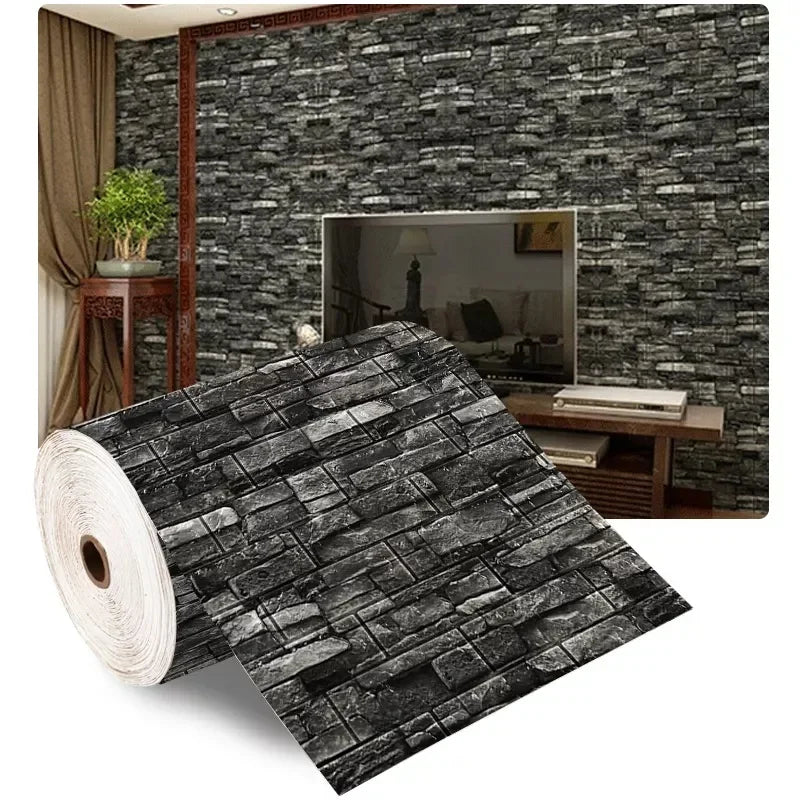 3D Foam Brick Self-Adhesive Wallpaper Roll