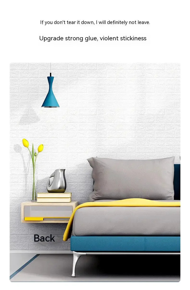 3D Foam Brick Self-Adhesive Wallpaper Roll