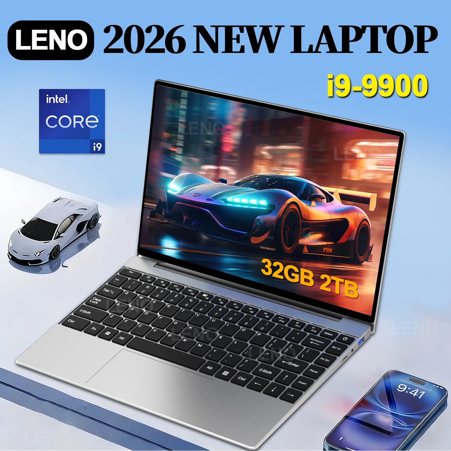 LENO 14.1” i9 32GB 2TB Gaming Laptop