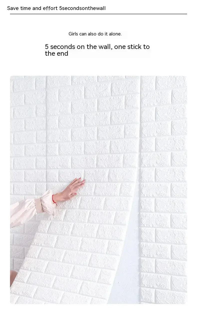 3D Foam Brick Self-Adhesive Wallpaper Roll