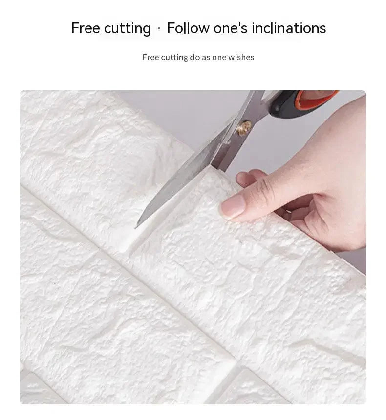 3D Foam Brick Self-Adhesive Wallpaper Roll