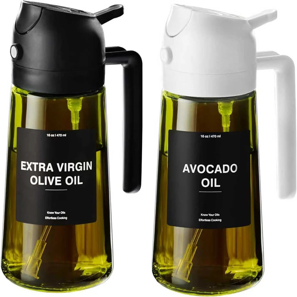 2-in-1 470ml Olive Oil Spray Dispenser Bottle