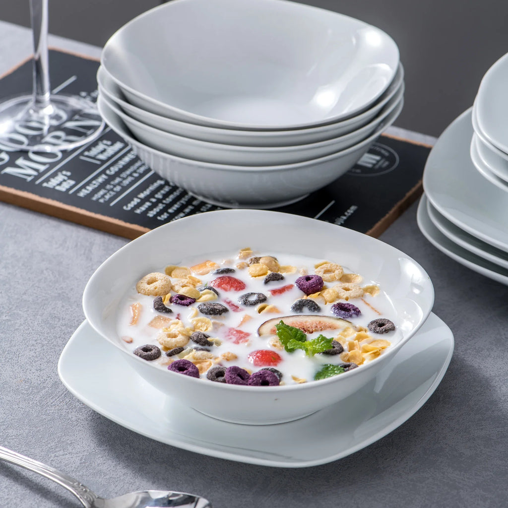 MALACASA 24/48-Piece Ceramic Porcelain Dinnerware Set