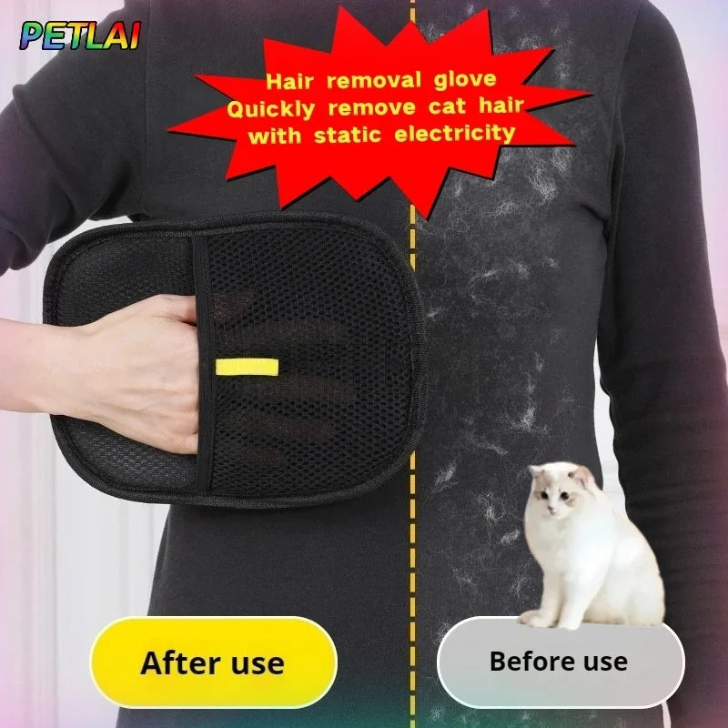 Reusable Pet Hair Removal Grooming Glove Brush