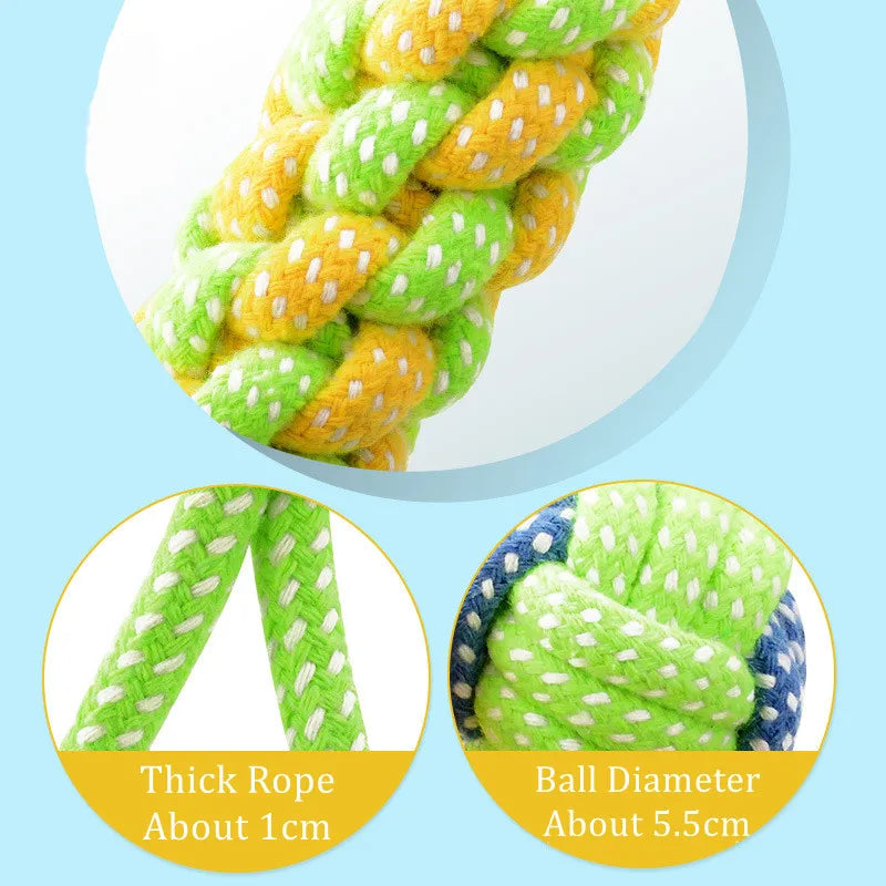 Interactive Cotton Rope Dog Chew & Toothbrush Toy