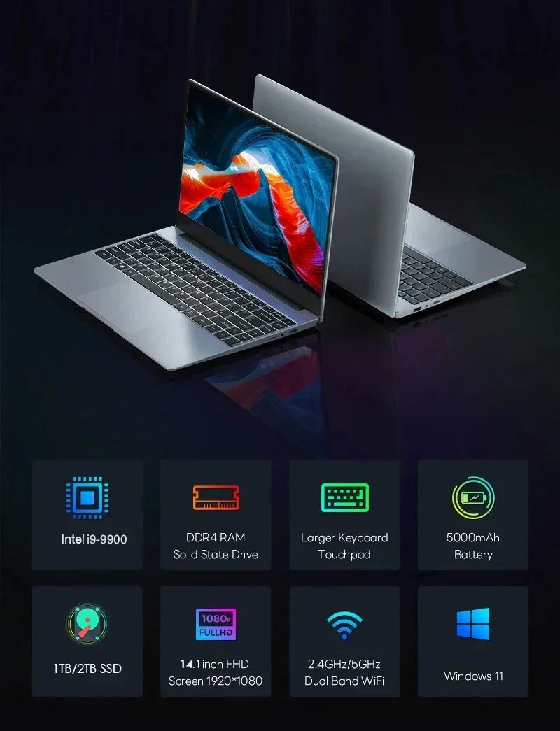 LENO 14.1” i9 32GB 2TB Gaming Laptop