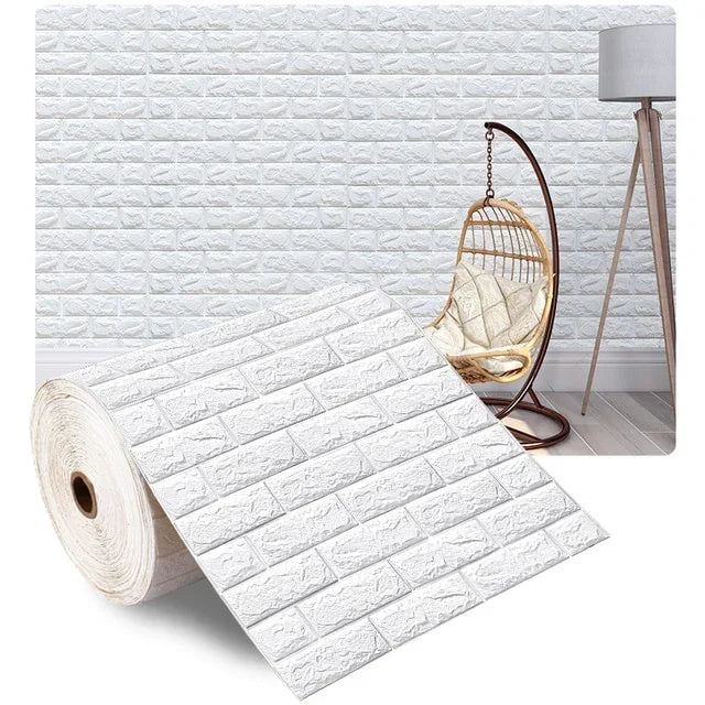 3D Foam Brick Self-Adhesive Wallpaper Roll