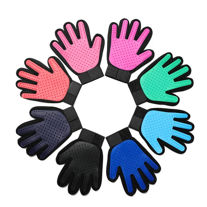 Silicone Pet Grooming Gloves Hair Removal Brush
