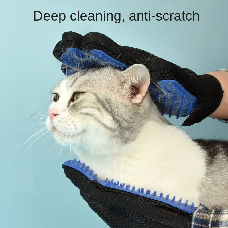 Silicone Pet Grooming Gloves Hair Removal Brush