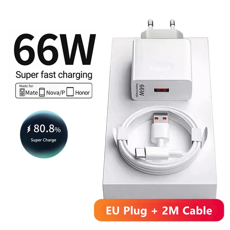 66W Super Fast USB-C Wall Charger & Cable