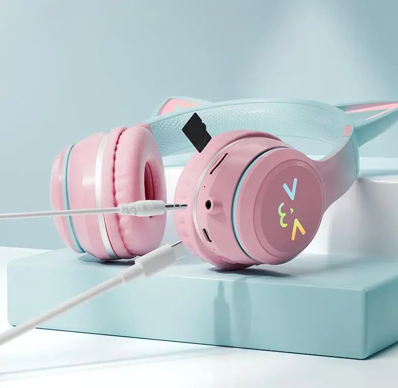 RGB Cat Ear Wireless Bluetooth Headphones