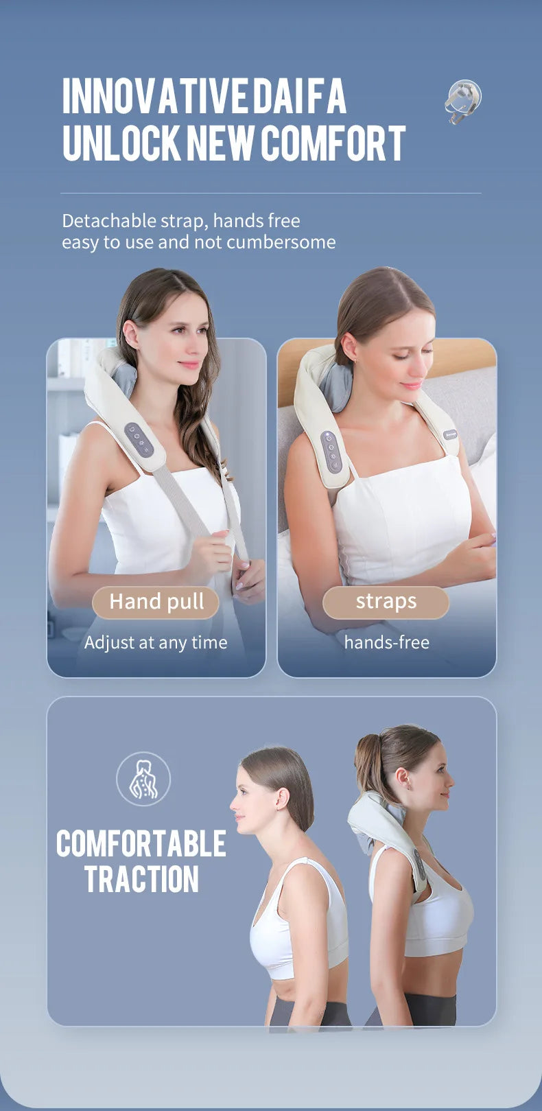 Wireless Neck & Shoulder Kneading Massager Shawl