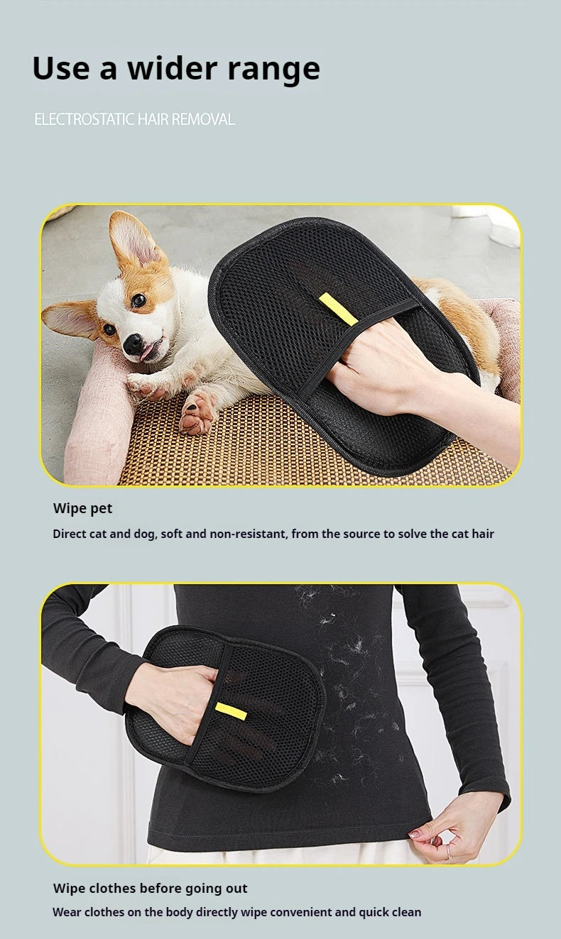 Reusable Pet Hair Removal Grooming Glove Brush