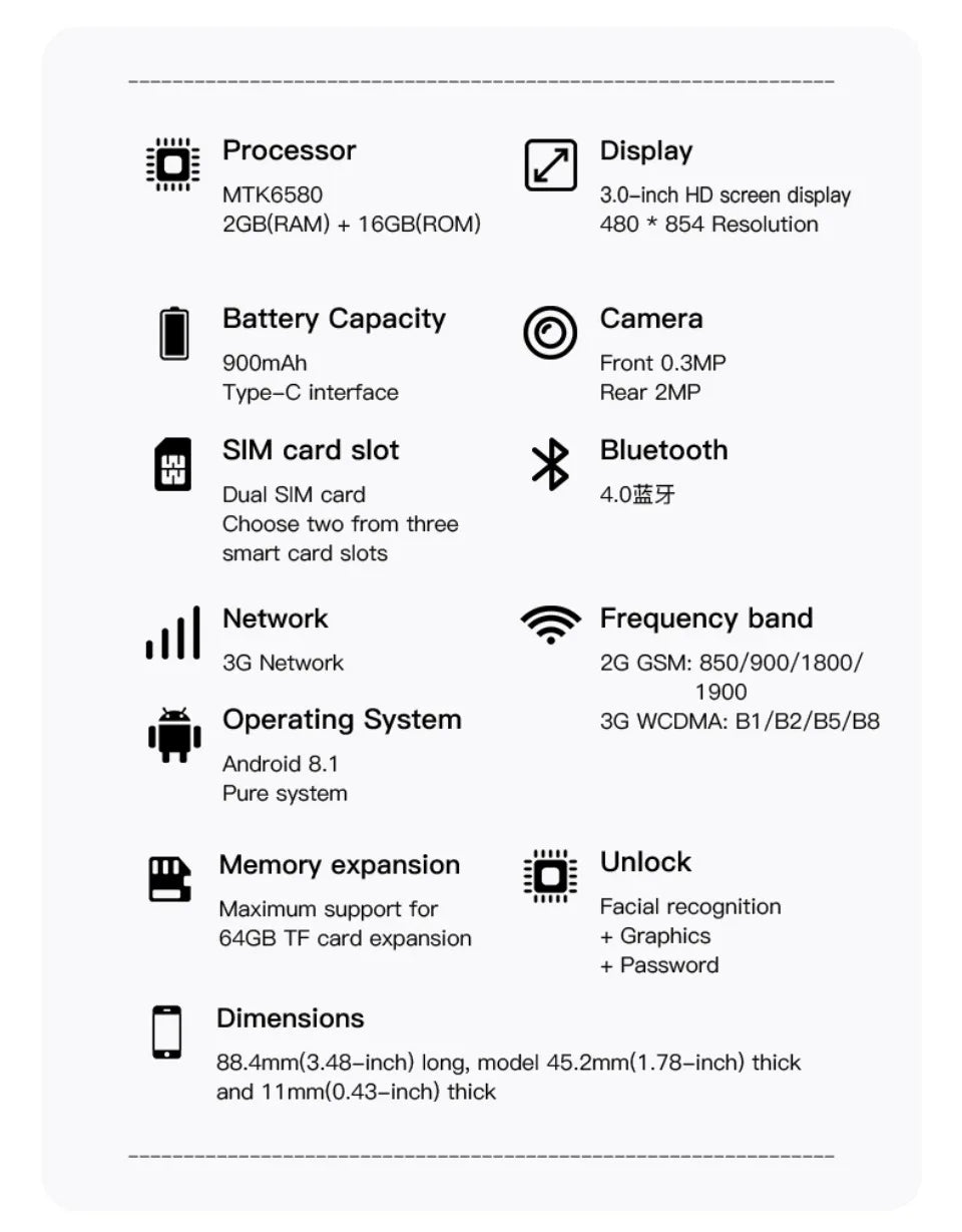 SOYES A17 Mini 3-Inch Android Smartphone