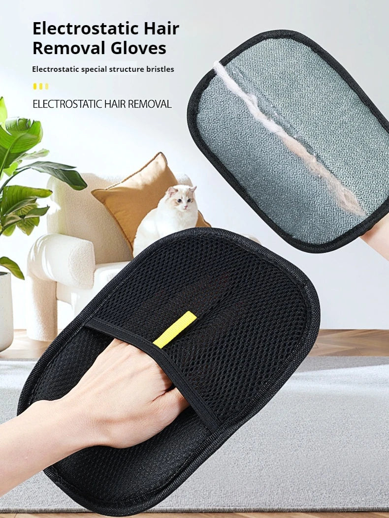 Reusable Pet Hair Removal Grooming Glove Brush