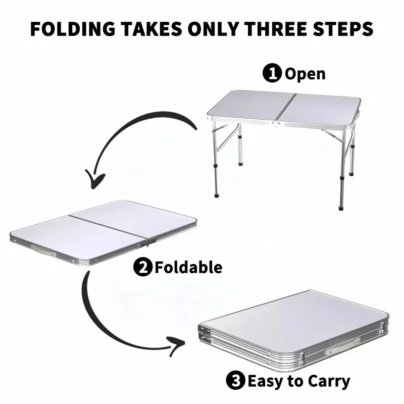 Adjustable Folding Aluminium Camping Table