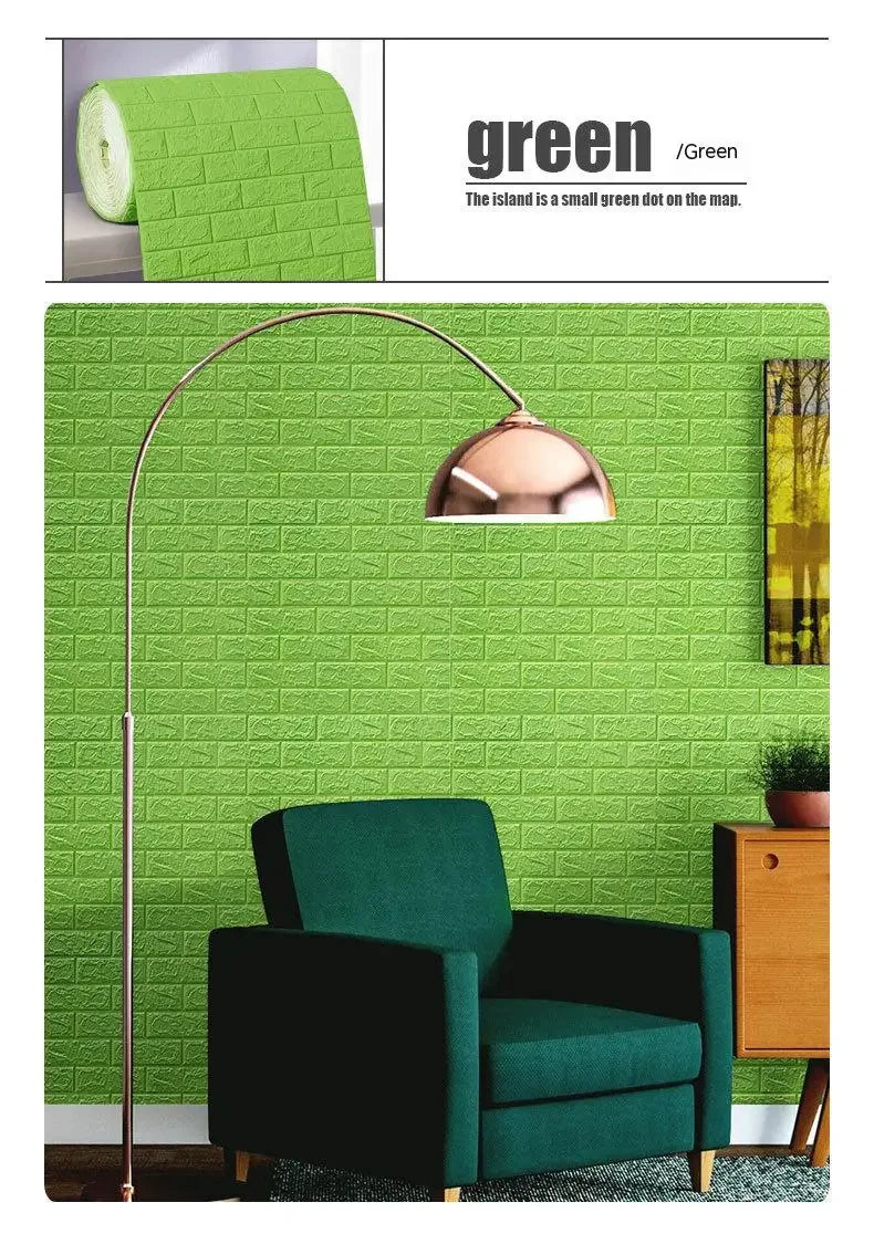 3D Foam Brick Self-Adhesive Wallpaper Roll