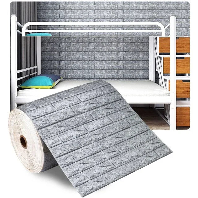 3D Foam Brick Self-Adhesive Wallpaper Roll