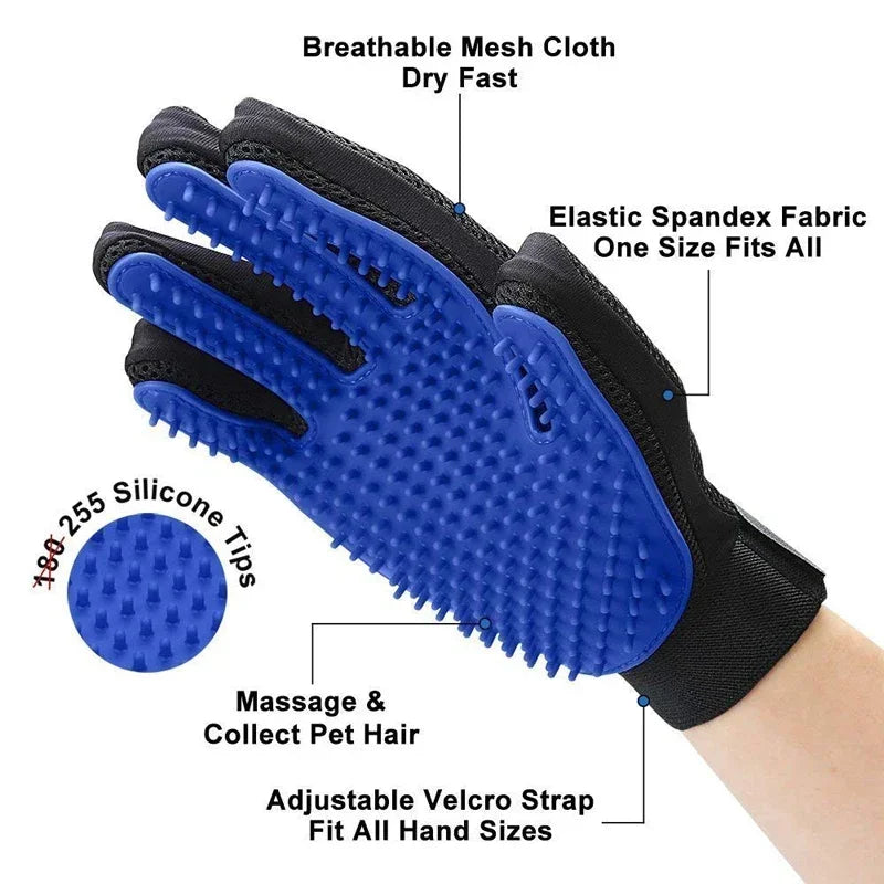 Silicone Pet Grooming Gloves Hair Removal Brush