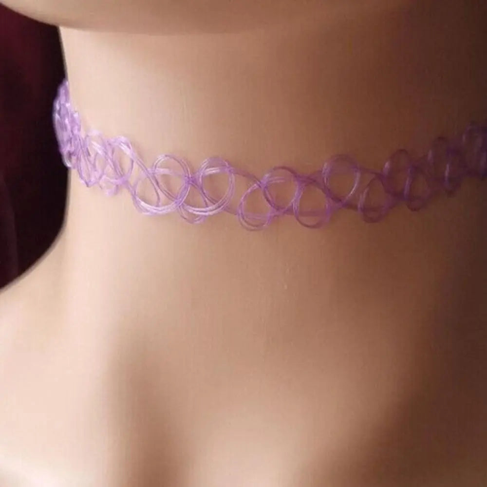 Vintage Stretch Tattoo Choker Necklace Set