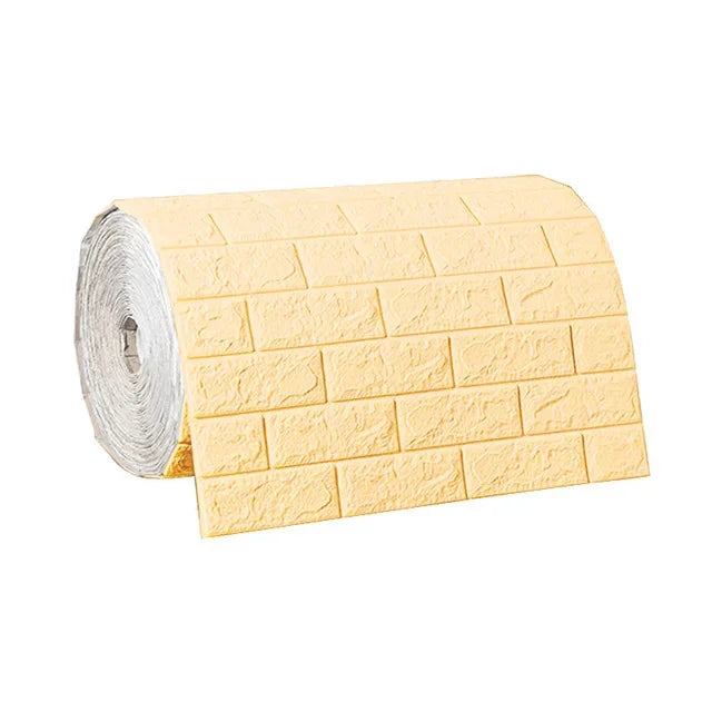 3D Foam Brick Self-Adhesive Wallpaper Roll