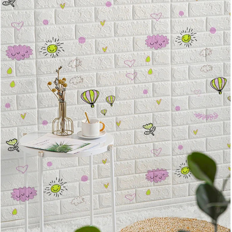 3D Foam Brick Self-Adhesive Wallpaper Roll
