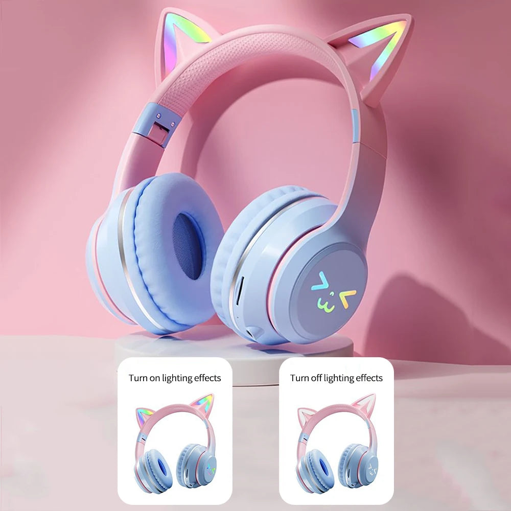RGB Cat Ear Wireless Bluetooth Headphones