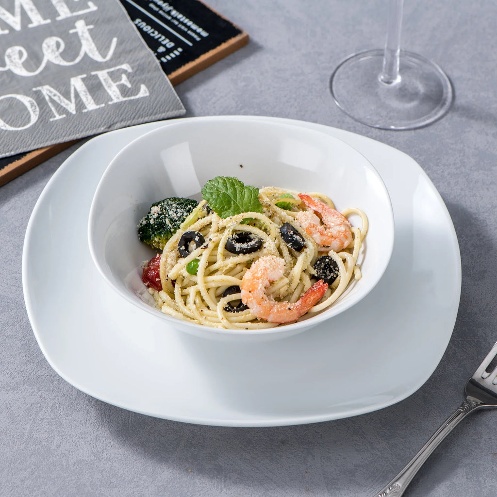 MALACASA 24/48-Piece Ceramic Porcelain Dinnerware Set
