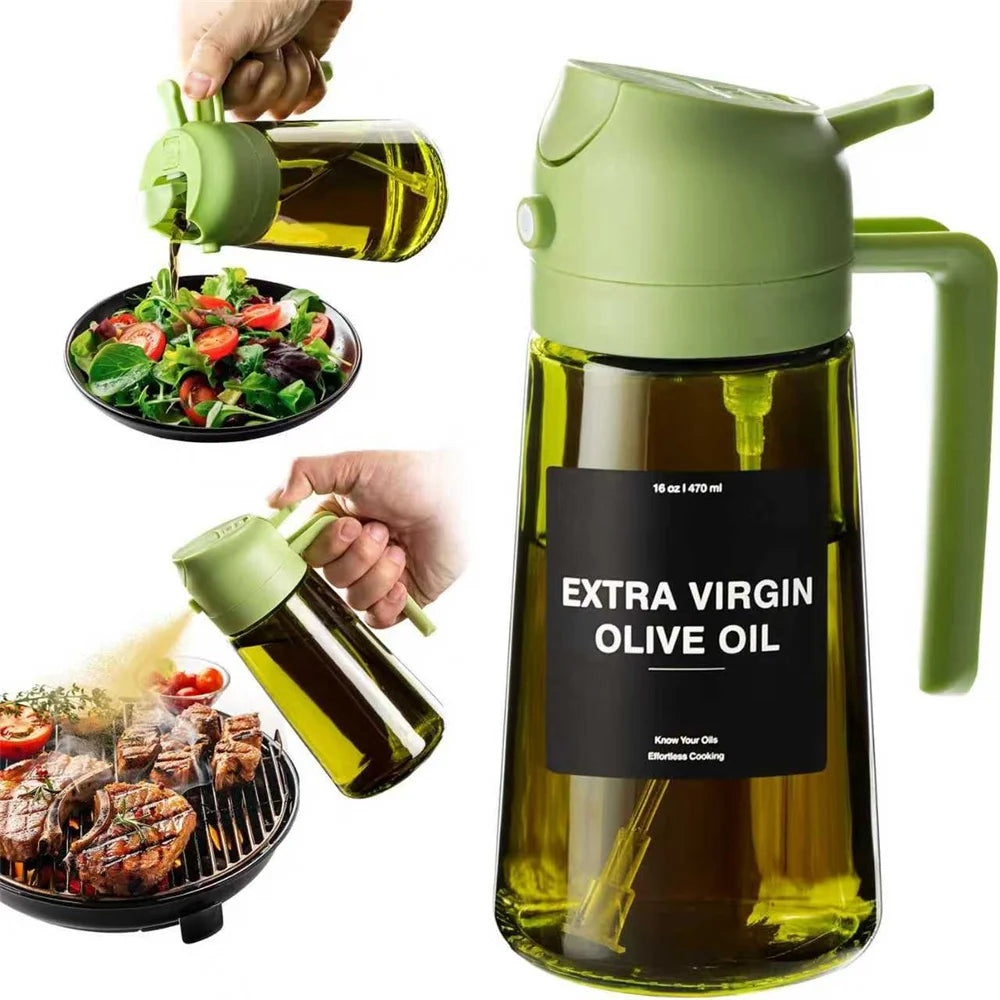 2-in-1 470ml Olive Oil Spray Dispenser Bottle