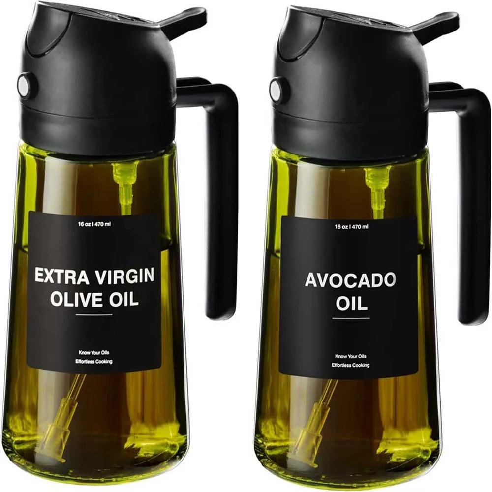 2-in-1 470ml Olive Oil Spray Dispenser Bottle