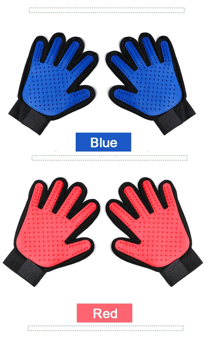 Silicone Pet Grooming Gloves Hair Removal Brush