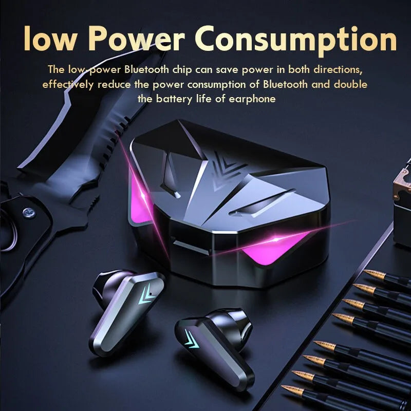 TWS LED Gaming Bluetooth Stereo Earbuds with Mic