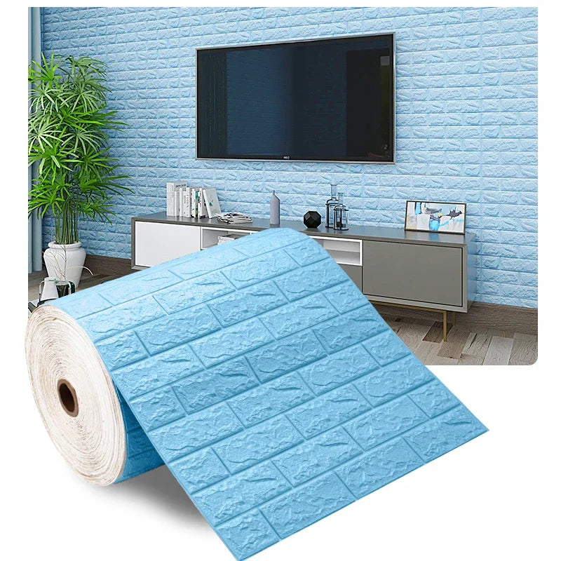 3D Foam Brick Self-Adhesive Wallpaper Roll