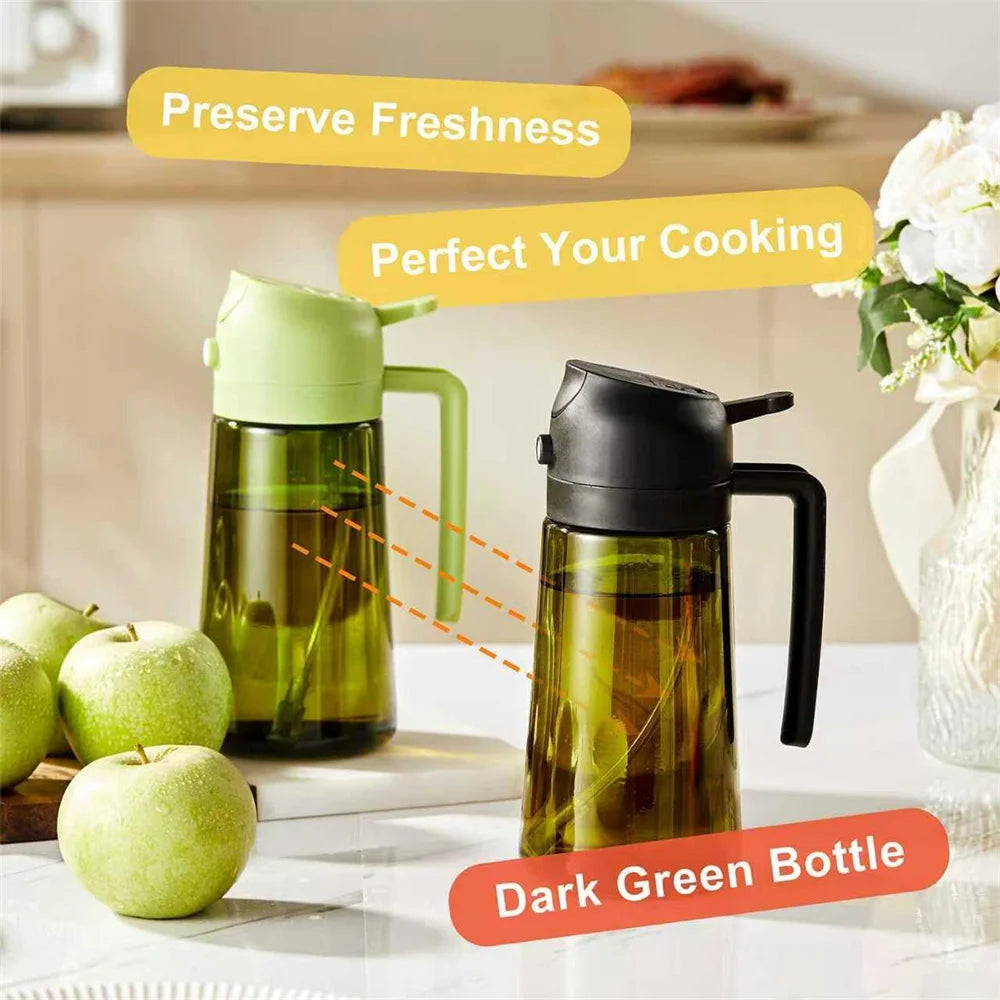 2-in-1 470ml Olive Oil Spray Dispenser Bottle