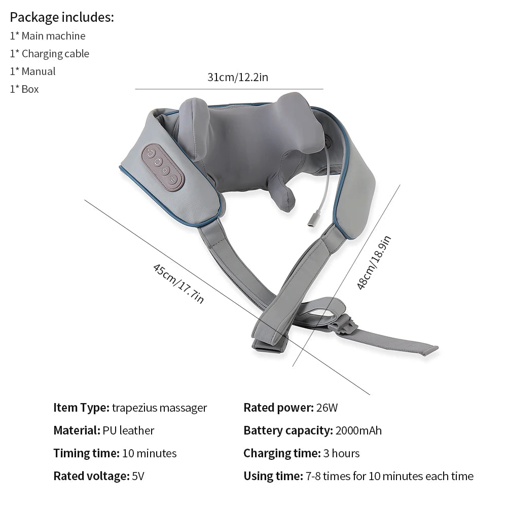 Wireless Neck & Shoulder Kneading Massager Shawl