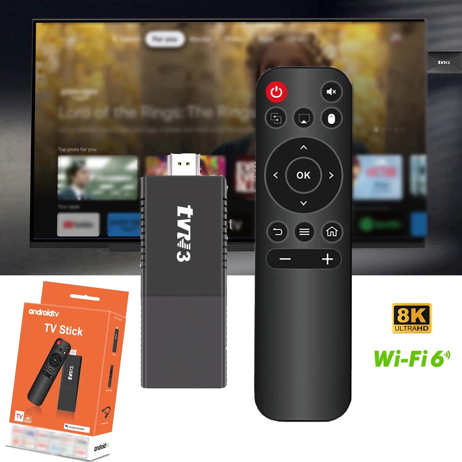 Android TV Stick 4K Dual-Band WiFi Streaming Media Player