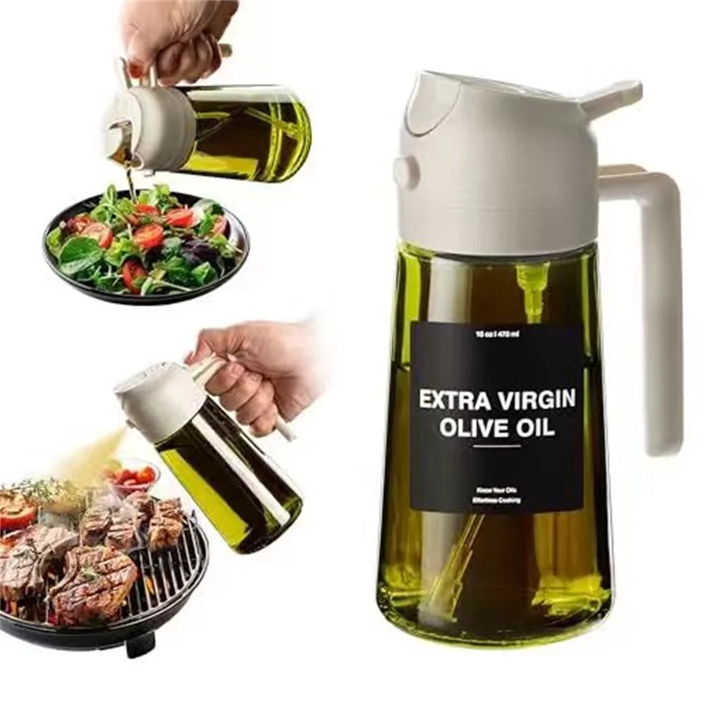 2-in-1 470ml Olive Oil Spray Dispenser Bottle