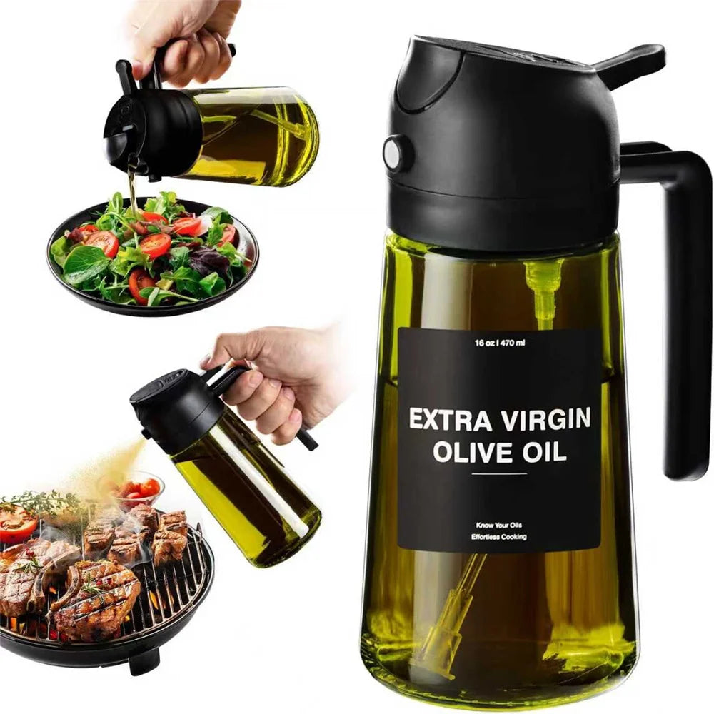 2-in-1 470ml Olive Oil Spray Dispenser Bottle