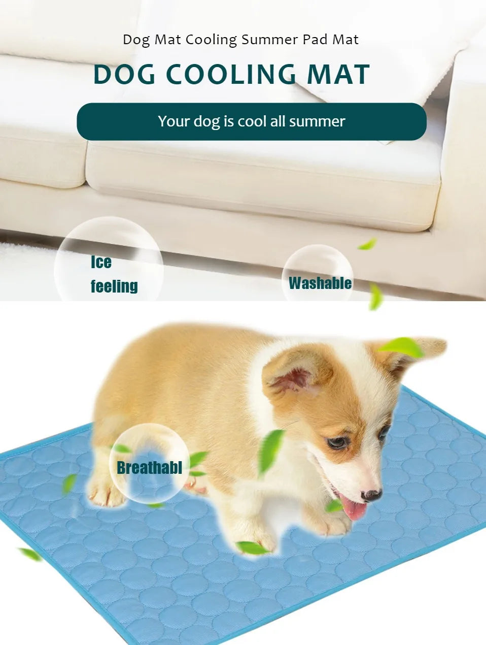 Extra Large Dog Cooling Mat Ice Blanket Bed