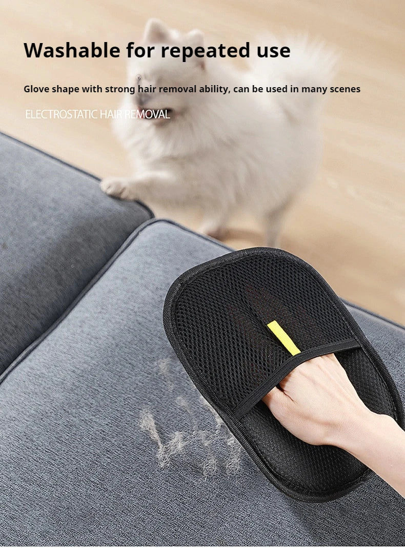 Reusable Pet Hair Removal Grooming Glove Brush