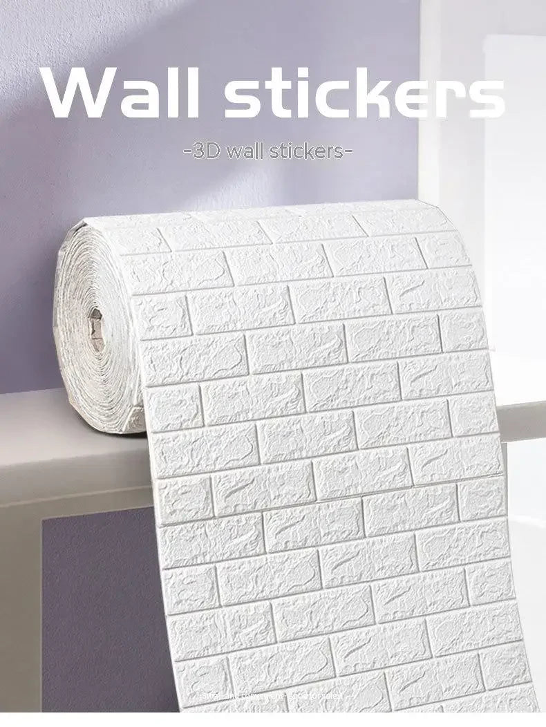 3D Foam Brick Self-Adhesive Wallpaper Roll