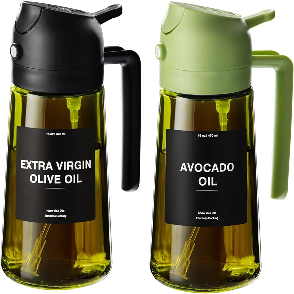 2-in-1 470ml Olive Oil Spray Dispenser Bottle